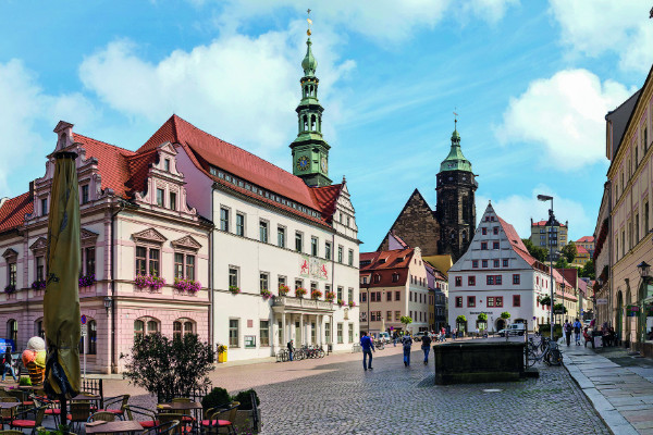 Piazza del Mercato di Pirna sulla Via Ciclabile dell'Elba.
© Kultur und Tourismus gesellschaft Pirna